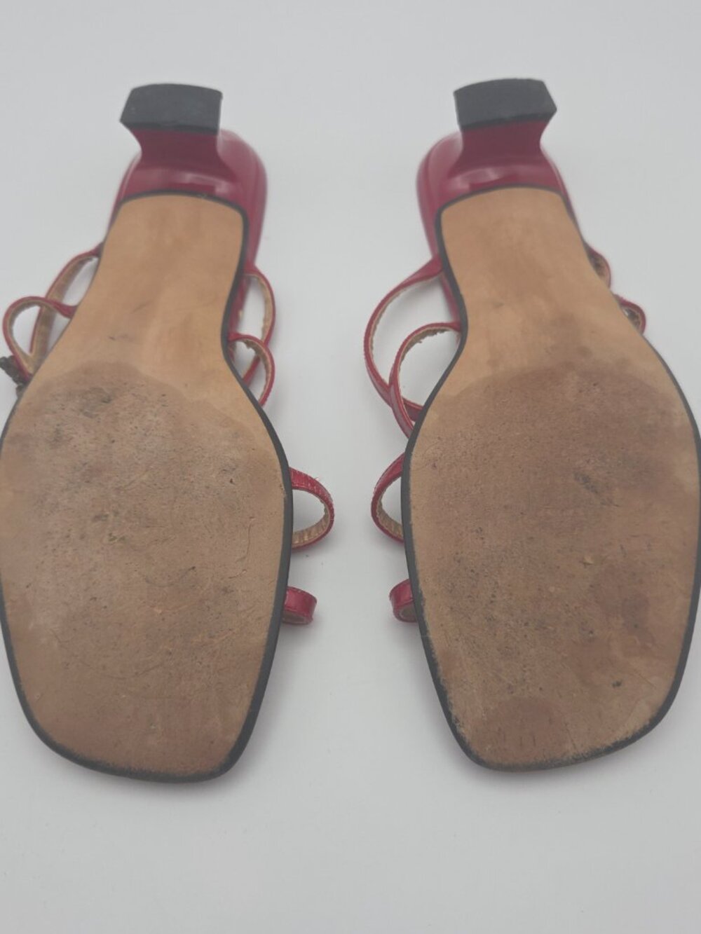 Vintage Stuart Weitzman Bugaboo Red Rhinestone Butterfly Sandals | Size 8 - Picture 9 of 11